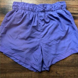 Purple running shorts